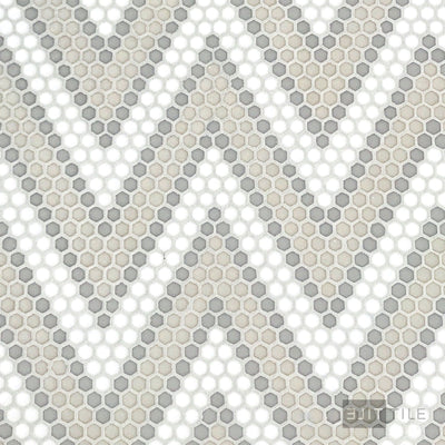 Geometro Amiens Country 3/8" Hexagon Matte Recycled Glass Mosaic