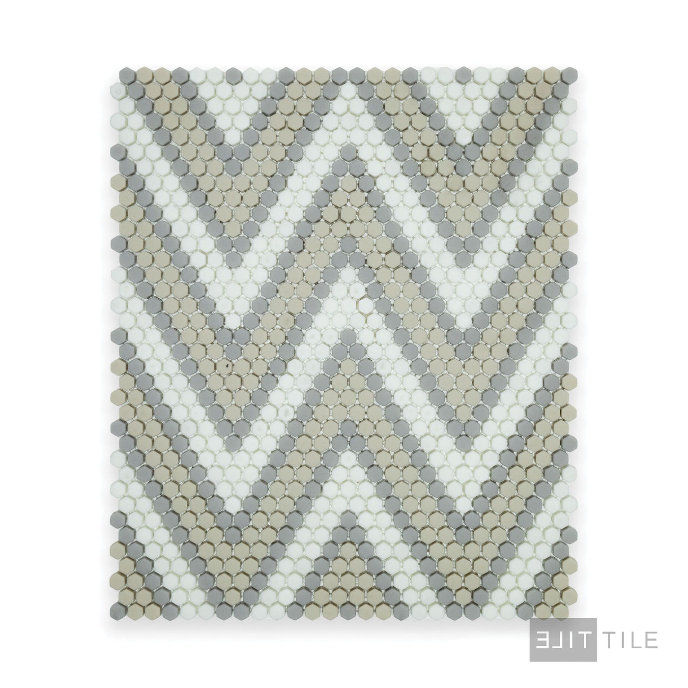 Geometro Amiens Country 3/8" Hexagon Matte Recycled Glass Mosaic