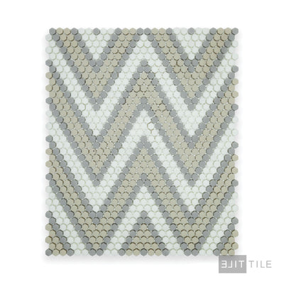 Geometro Amiens Country 3/8" Hexagon Matte Recycled Glass Mosaic