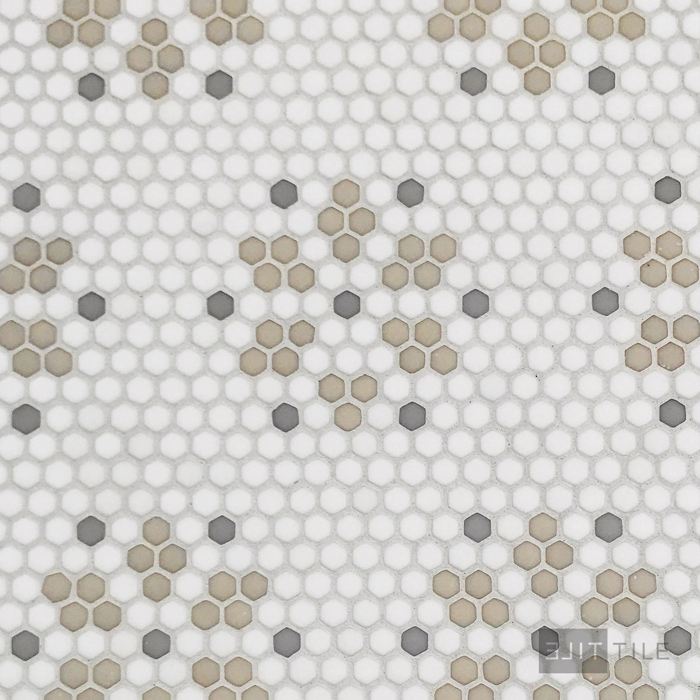 Geometro Bayeux Country 3/8" Hexagon Matte Recycled Glass Mosaic