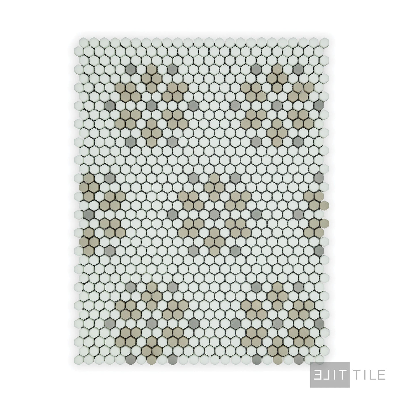 Geometro Bayeux Country 3/8" Hexagon Matte Recycled Glass Mosaic