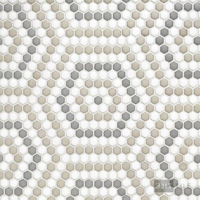 Geometro Belfort Country 3/8" Hexagon Matte Recycled Glass Mosaic