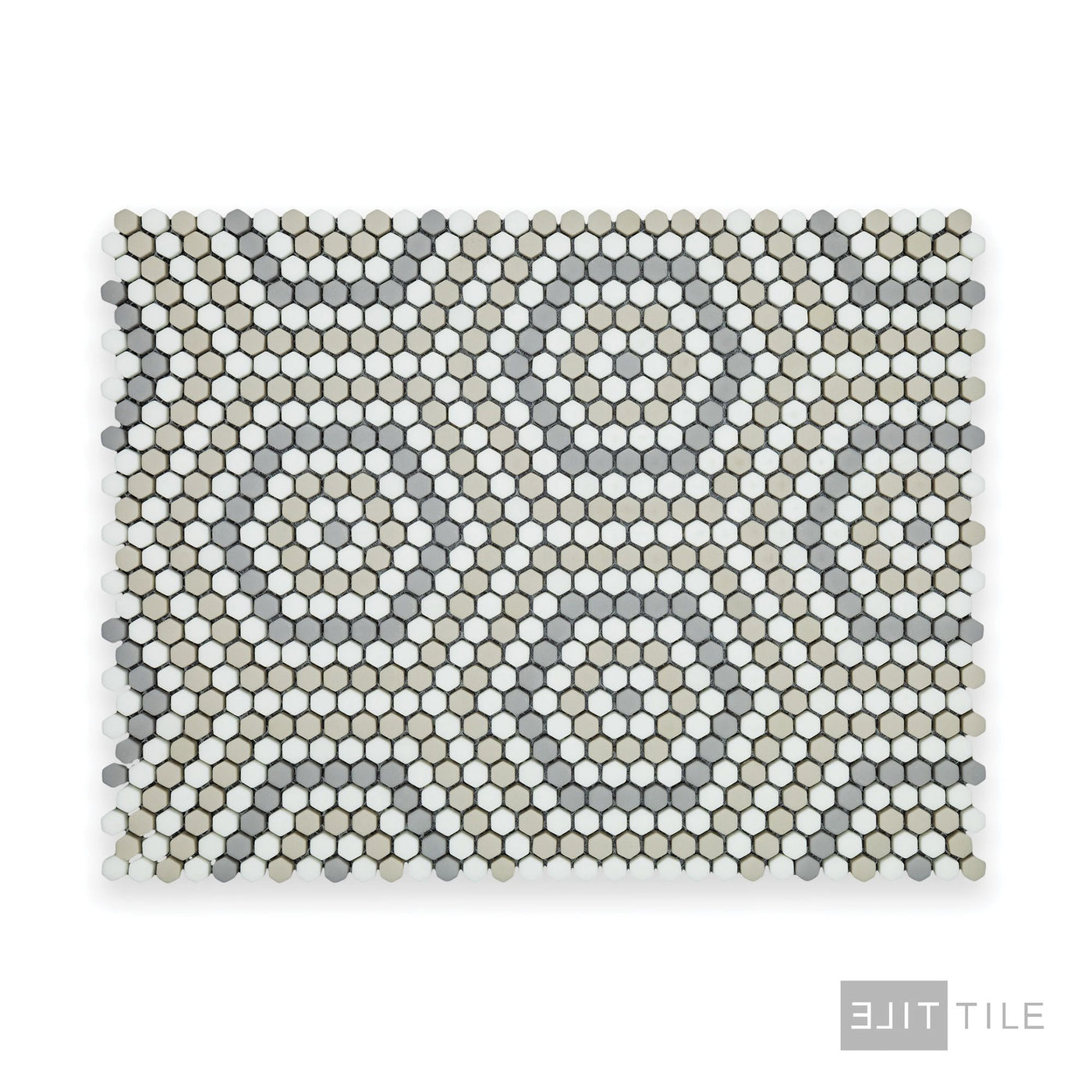 Geometro Belfort Country 3/8" Hexagon Matte Recycled Glass Mosaic