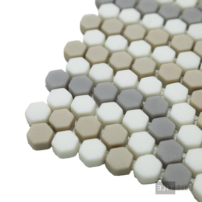 Geometro Belfort Country 3/8" Hexagon Matte Recycled Glass Mosaic