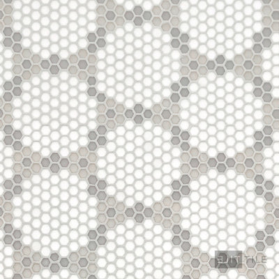 Geometro Bourges Country 3/8" Hexagon Matte Recycled Glass Mosaic