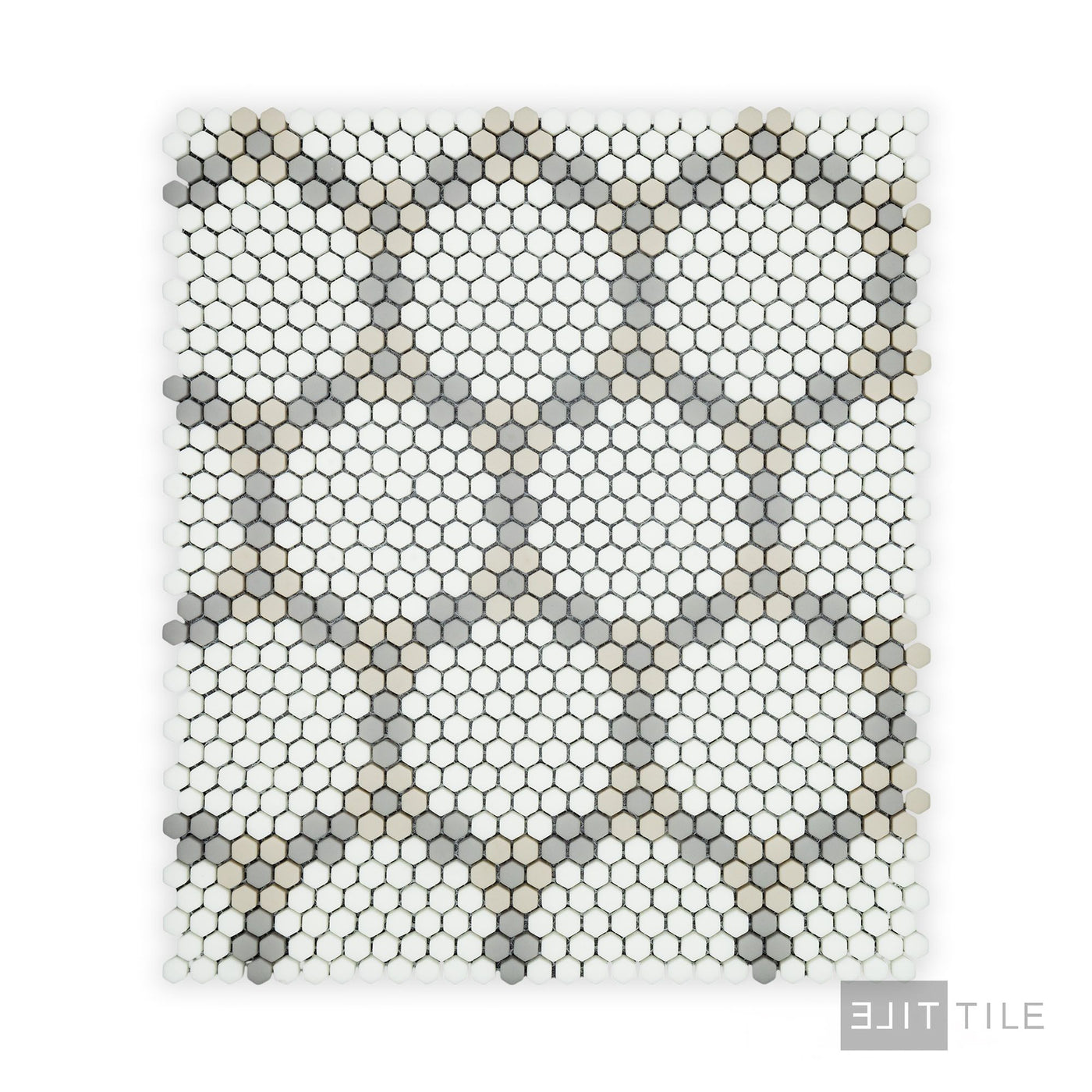 Geometro Bourges Country 3/8" Hexagon Matte Recycled Glass Mosaic