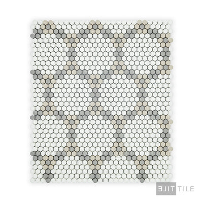 Geometro Bourges Country 3/8" Hexagon Matte Recycled Glass Mosaic