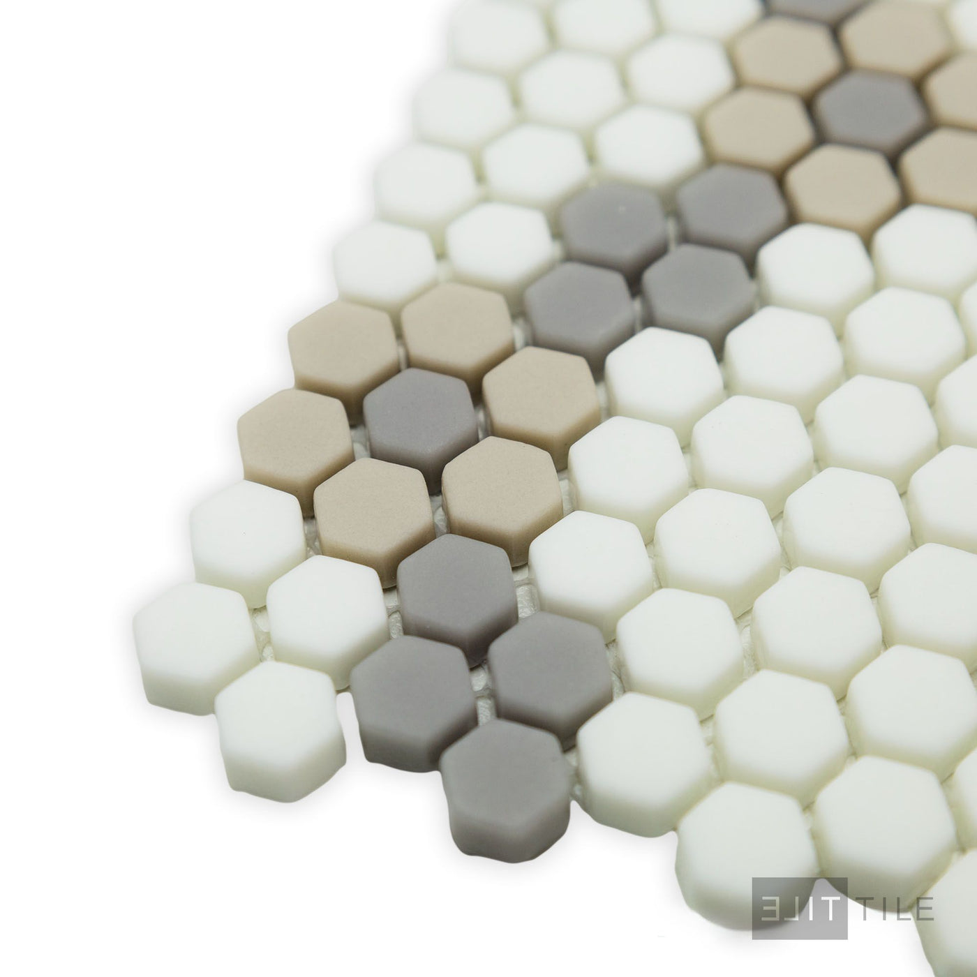 Geometro Bourges Country 3/8" Hexagon Matte Recycled Glass Mosaic