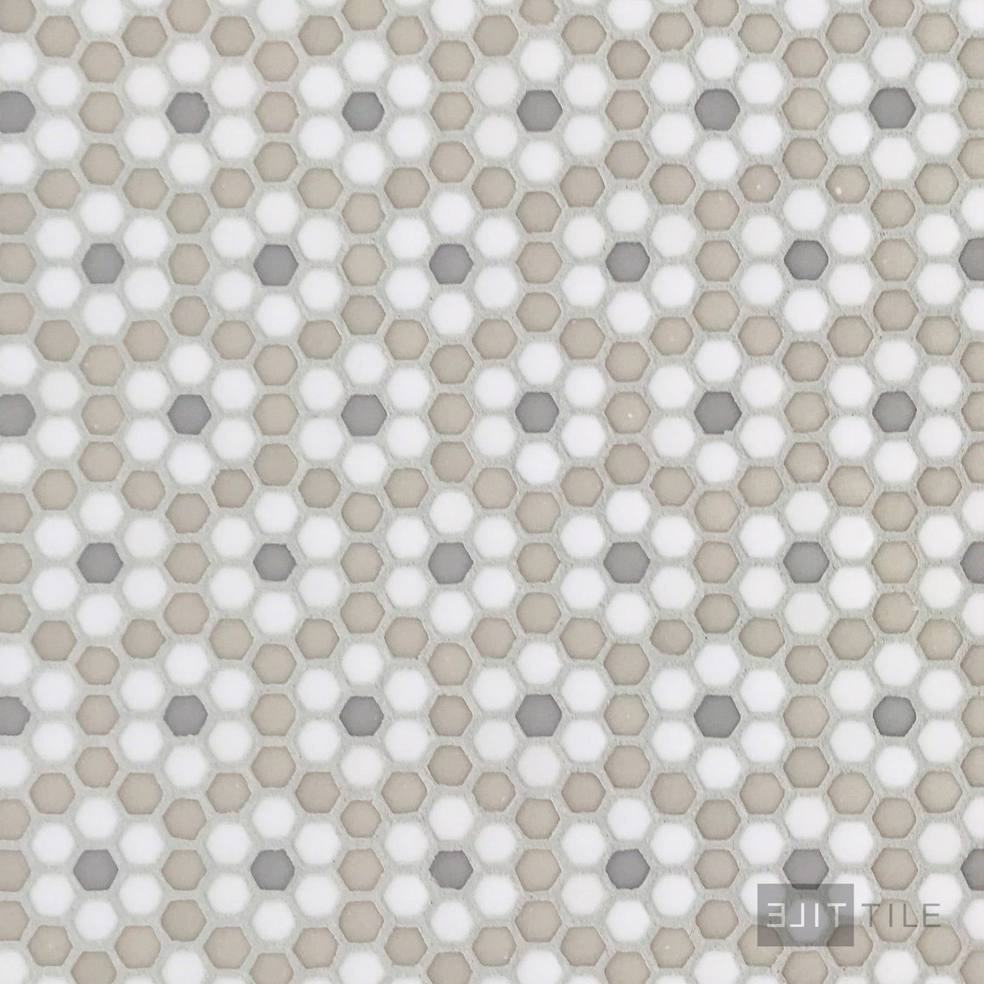 Geometro Dijon Country 3/8" Hexagon Matte Recycled Glass Mosaic