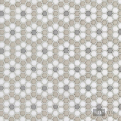 Geometro Dijon Country 3/8" Hexagon Matte Recycled Glass Mosaic