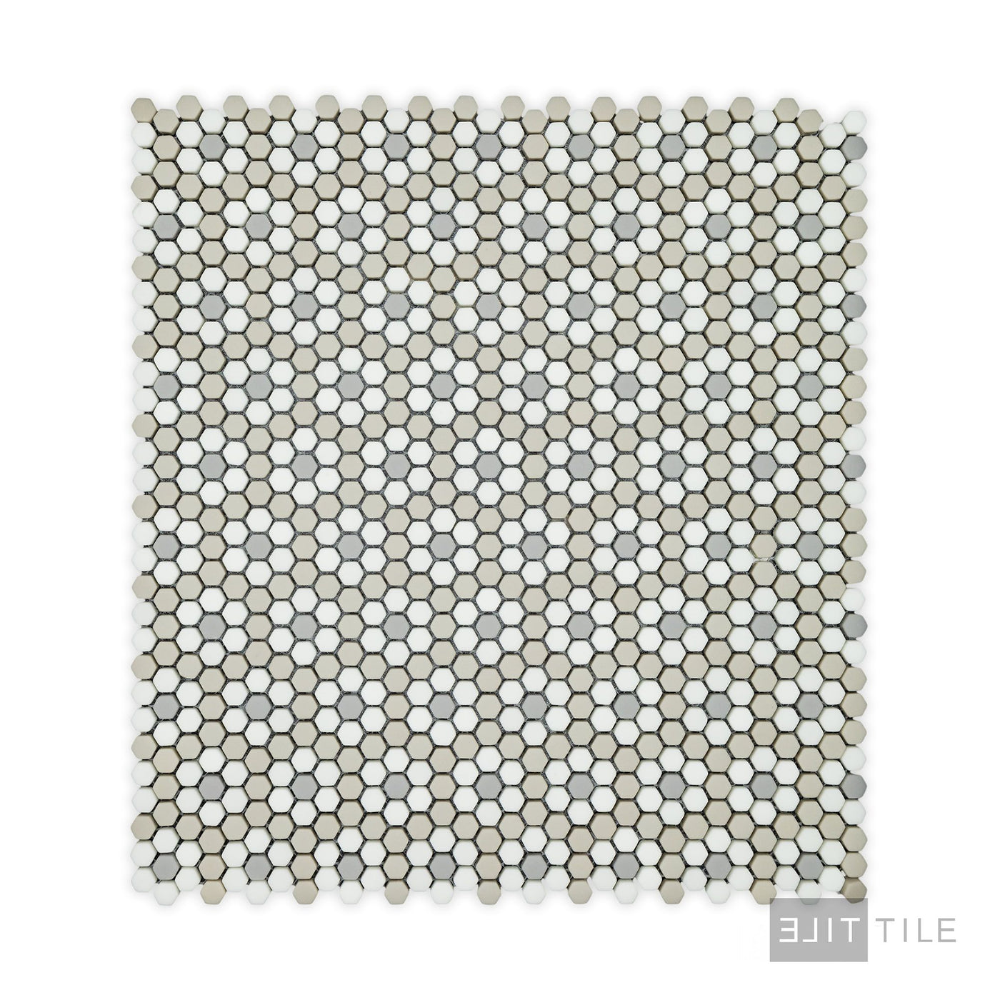 Geometro Dijon Country 3/8" Hexagon Matte Recycled Glass Mosaic