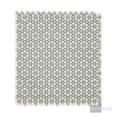Geometro Dijon Country 3/8" Hexagon Matte Recycled Glass Mosaic