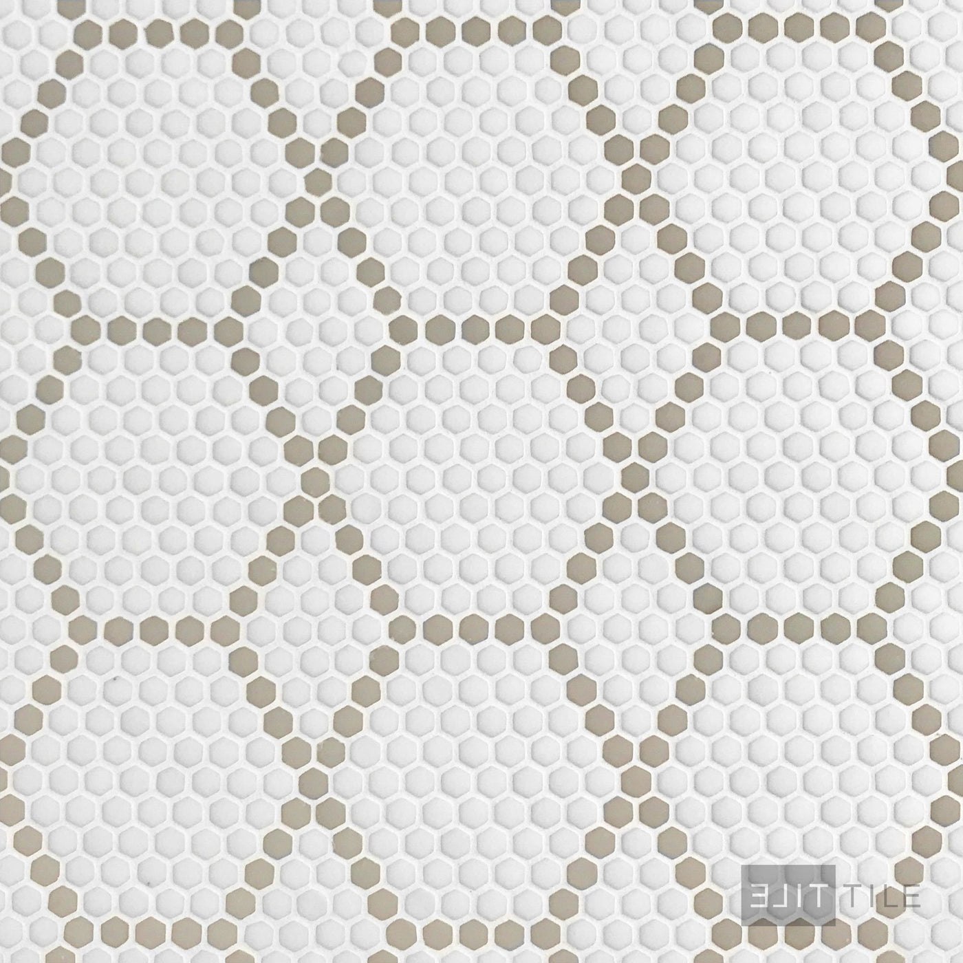 Geometro Tulle Country 3/8" Hexagon Matte Recycled Glass Mosaic