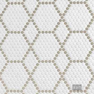 Geometro Tulle Country 3/8" Hexagon Matte Recycled Glass Mosaic