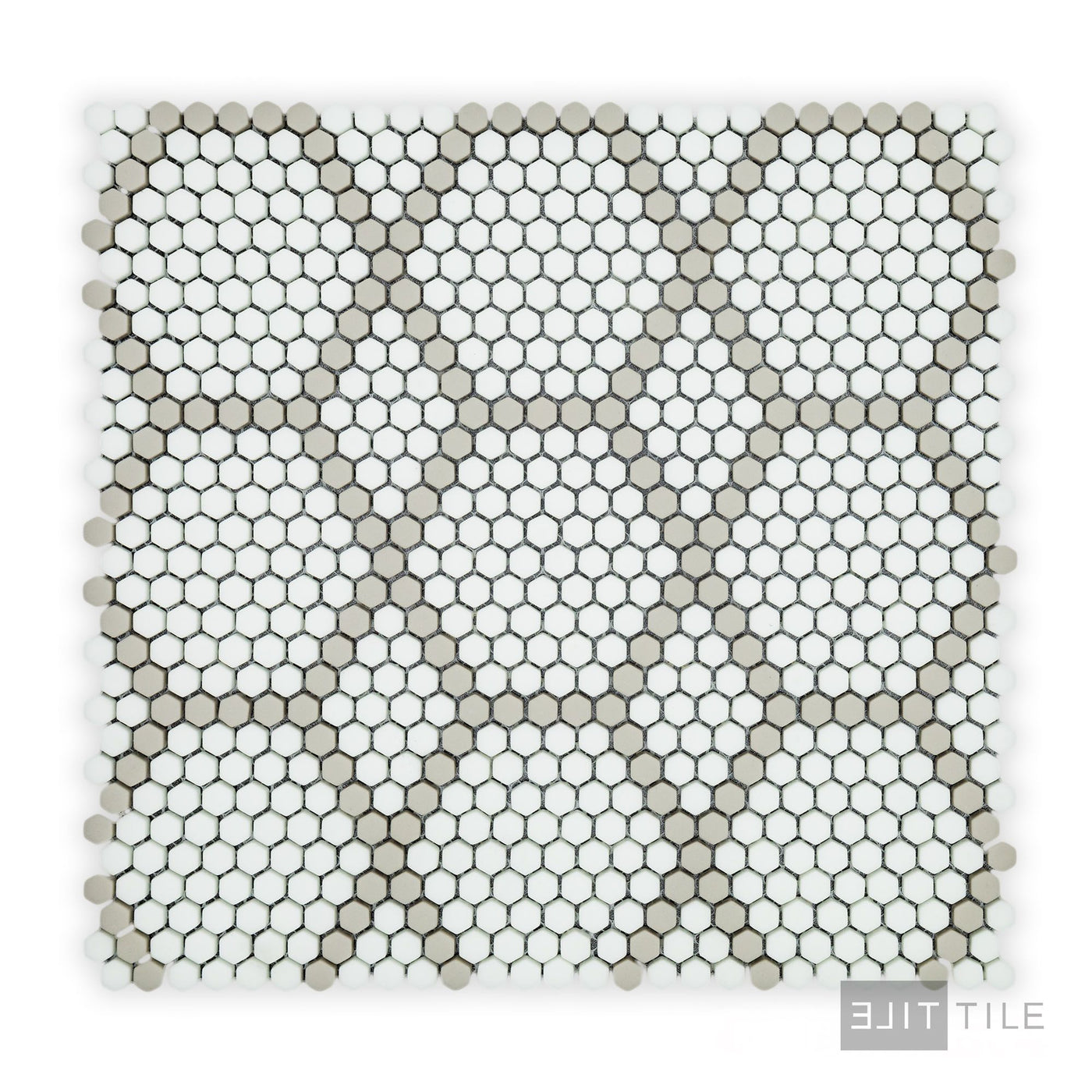 Geometro Tulle Country 3/8" Hexagon Matte Recycled Glass Mosaic