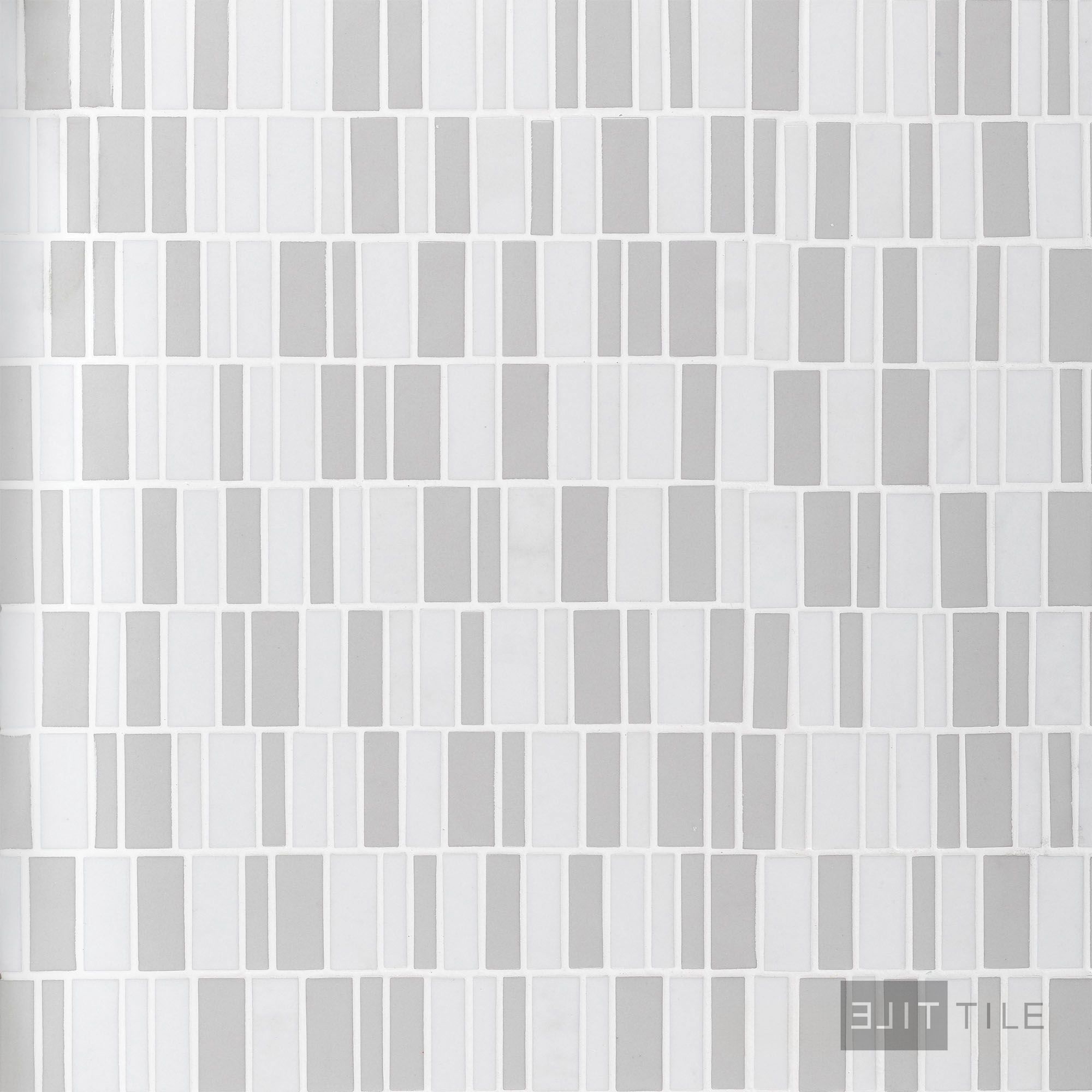 Geometro Barcode Puzzle Rectangle Matte Recycled Glass Mosaic – Elit Tile