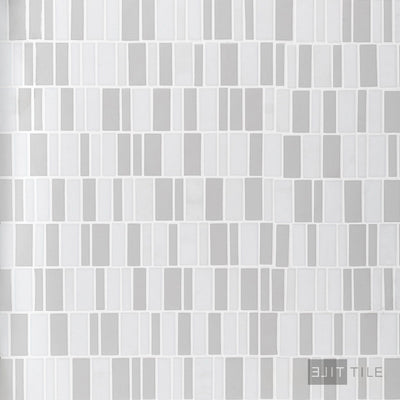 Geometro Barcode Puzzle Rectangle Matte Recycled Glass Mosaic