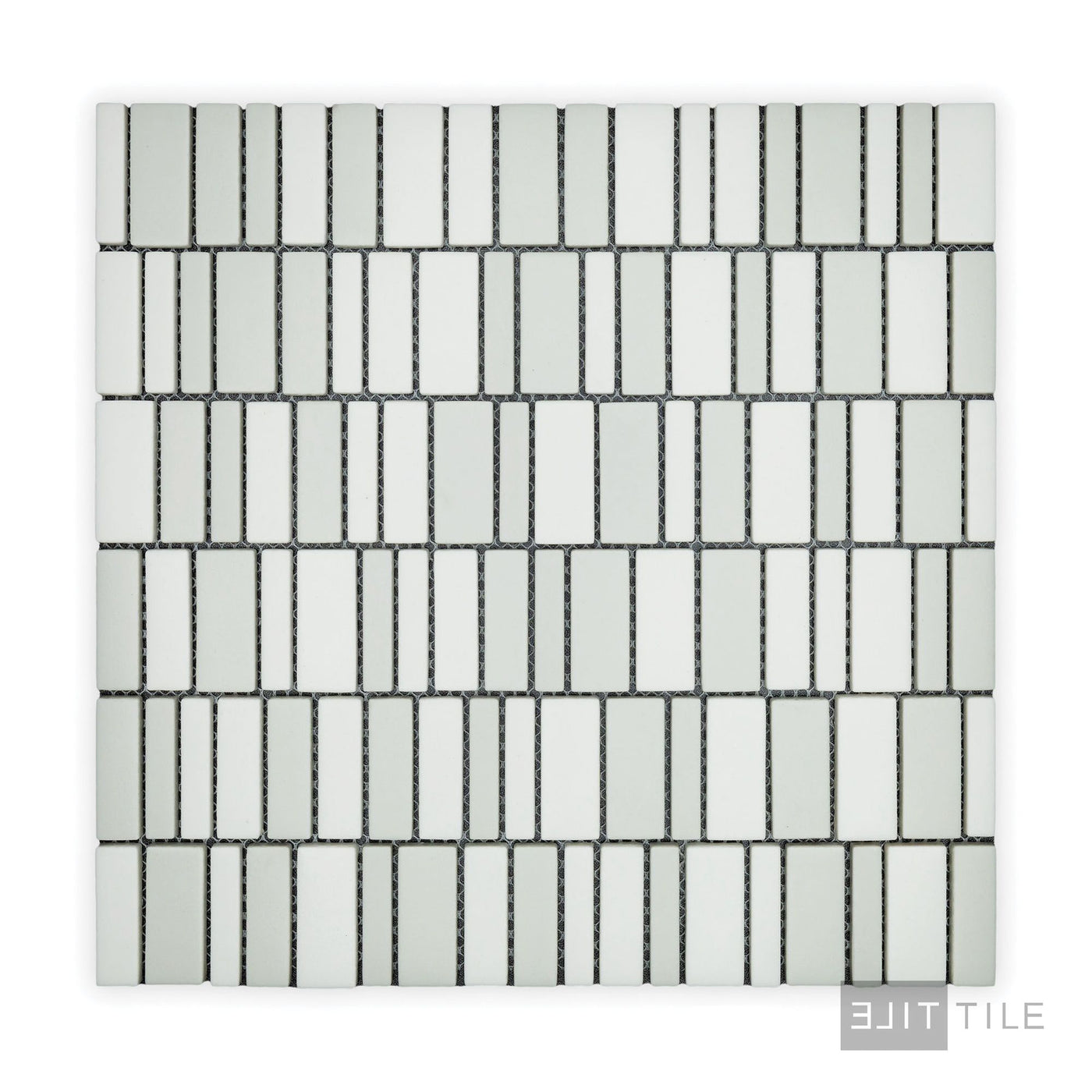 Geometro Barcode Puzzle Rectangle Matte Recycled Glass Mosaic