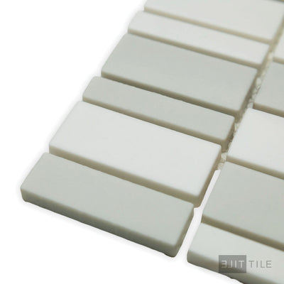 Geometro Barcode Puzzle Rectangle Matte Recycled Glass Mosaic