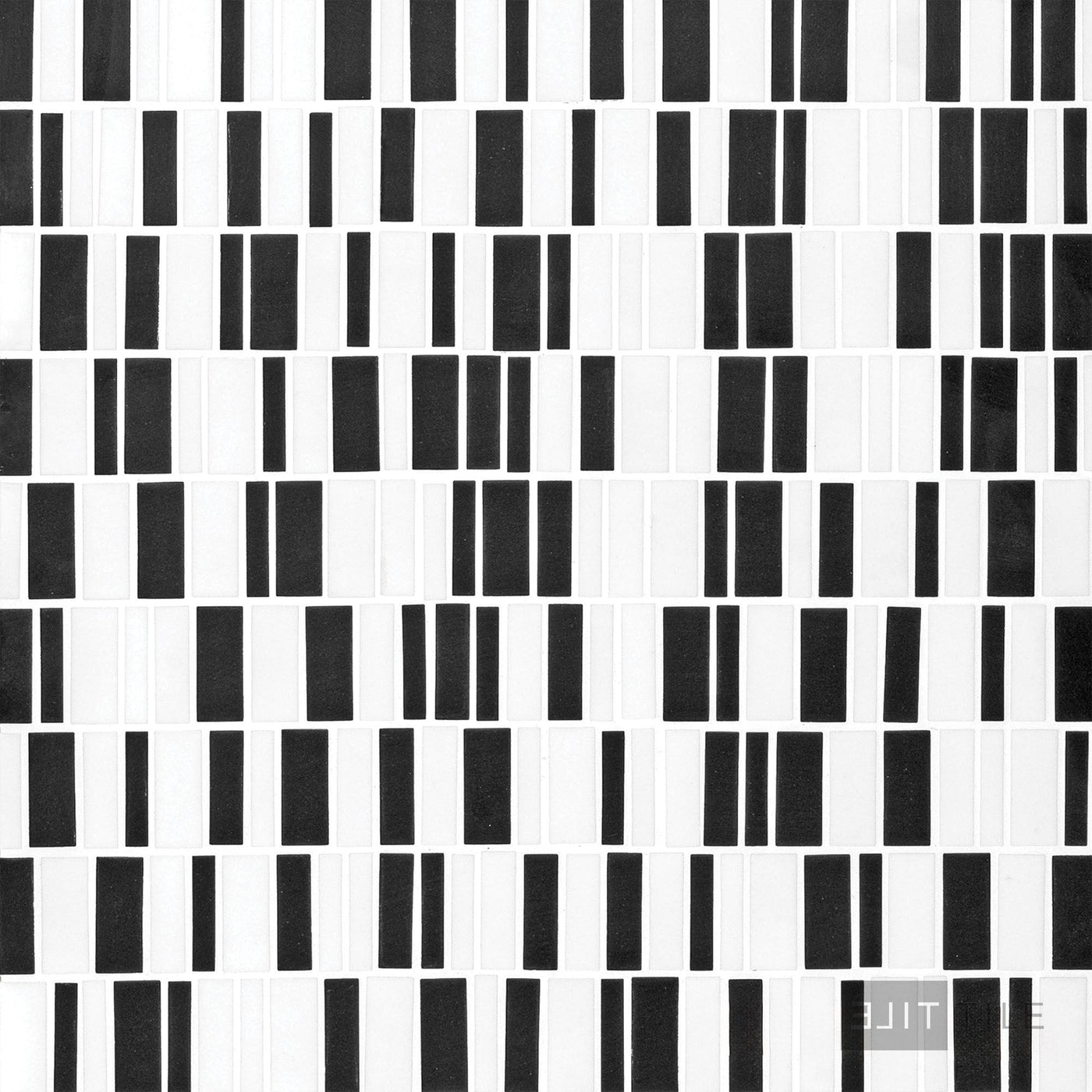 Geometro Barcode Crypto Rectangle Matte Recycled Glass Mosaic
