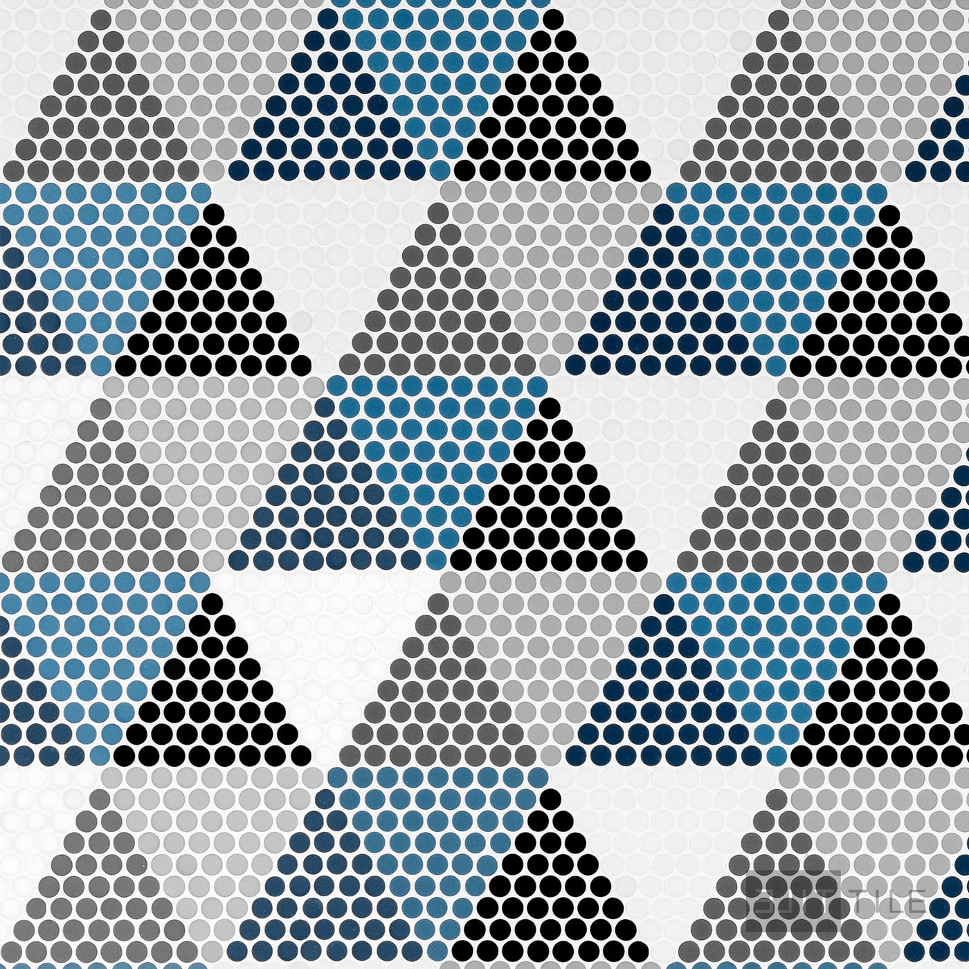 Geometro Hygee Glow 1/2" Round Matte Recycled Glass Mosaic