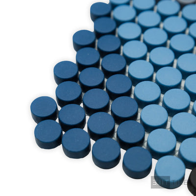 Geometro Hygee Glow 1/2" Round Matte Recycled Glass Mosaic