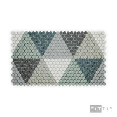 Geometro Hygee Log 1/2" Round Matte Recycled Glass Mosaic