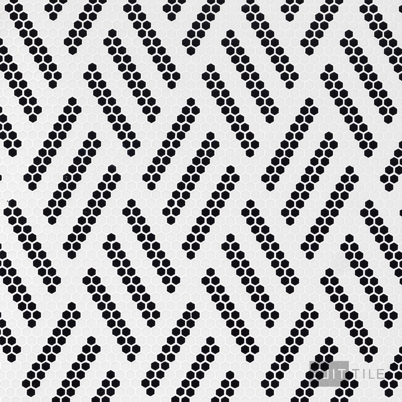 Geometro Missoni Vintage 3/8" Hexagon Matte Recycled Glass Mosaic