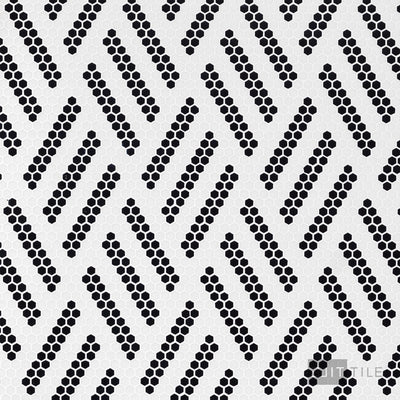 Geometro Missoni Vintage 3/8" Hexagon Matte Recycled Glass Mosaic