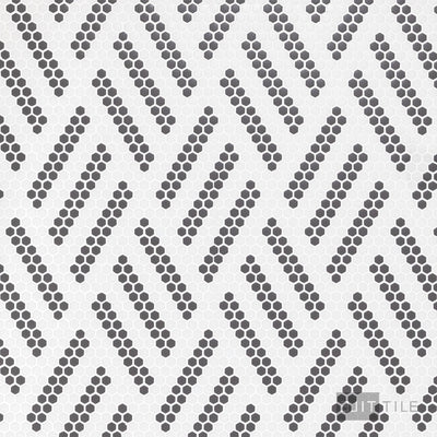 Geometro Missoni Zip 3/8" Hexagon Matte Recycled Glass Mosaic