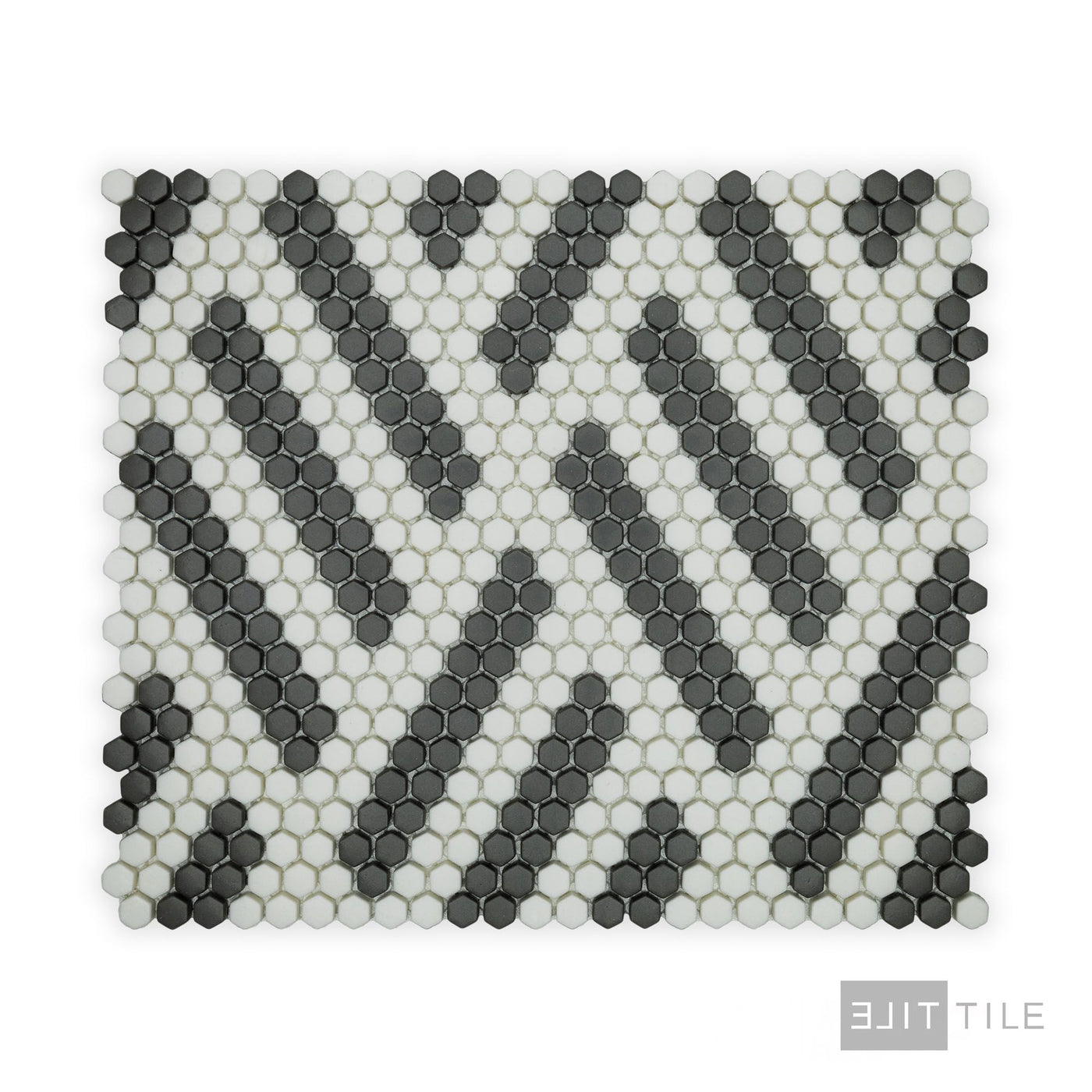 Geometro Missoni Zip 3/8" Hexagon Matte Recycled Glass Mosaic