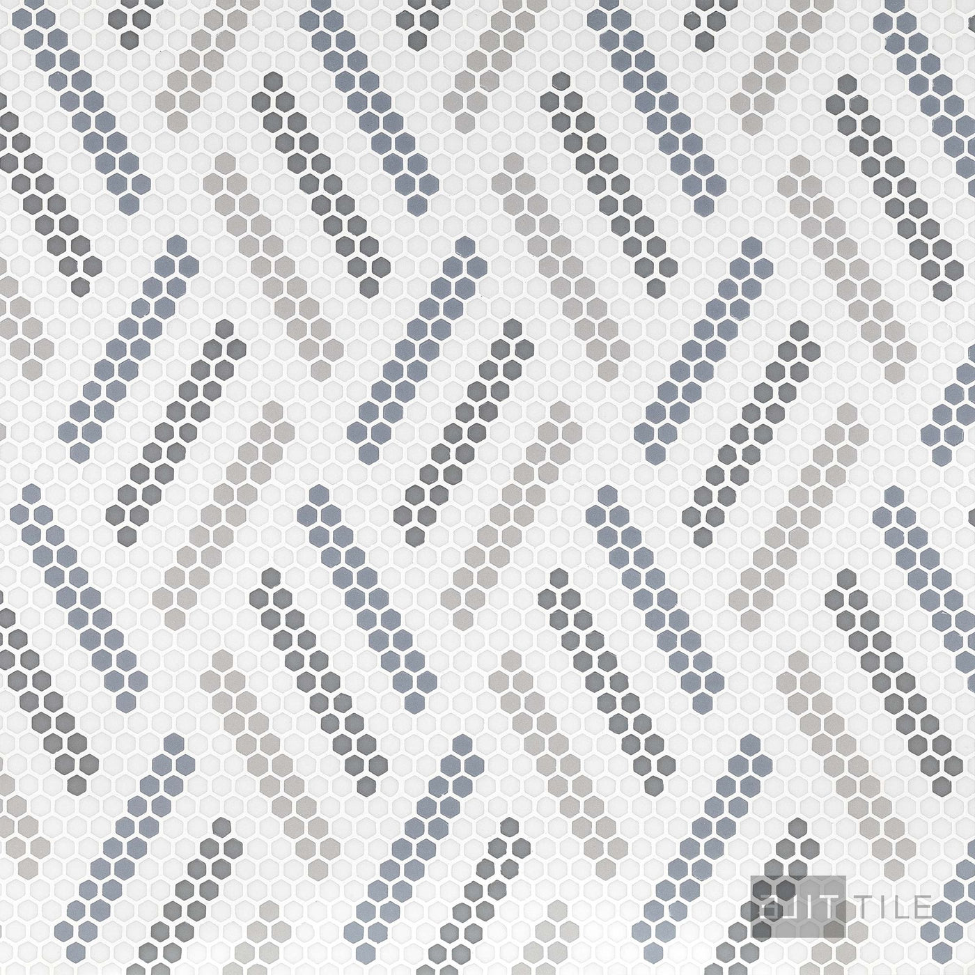 Geometro Missoni Retro 3/8" Hexagon Matte Recycled Glass Mosaic