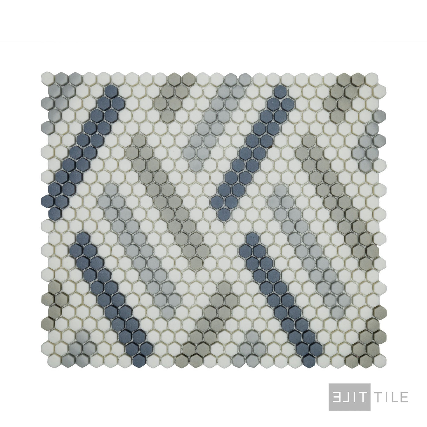 Geometro Missoni Retro 3/8" Hexagon Matte Recycled Glass Mosaic