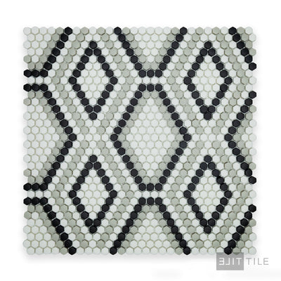 Geometro Python Draco Matte Recycled Glass Mosaic