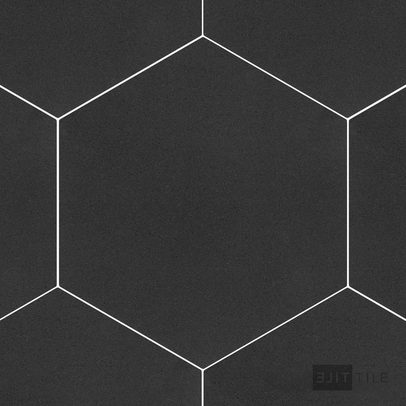 Basalt Black 10" Hexagon Honed