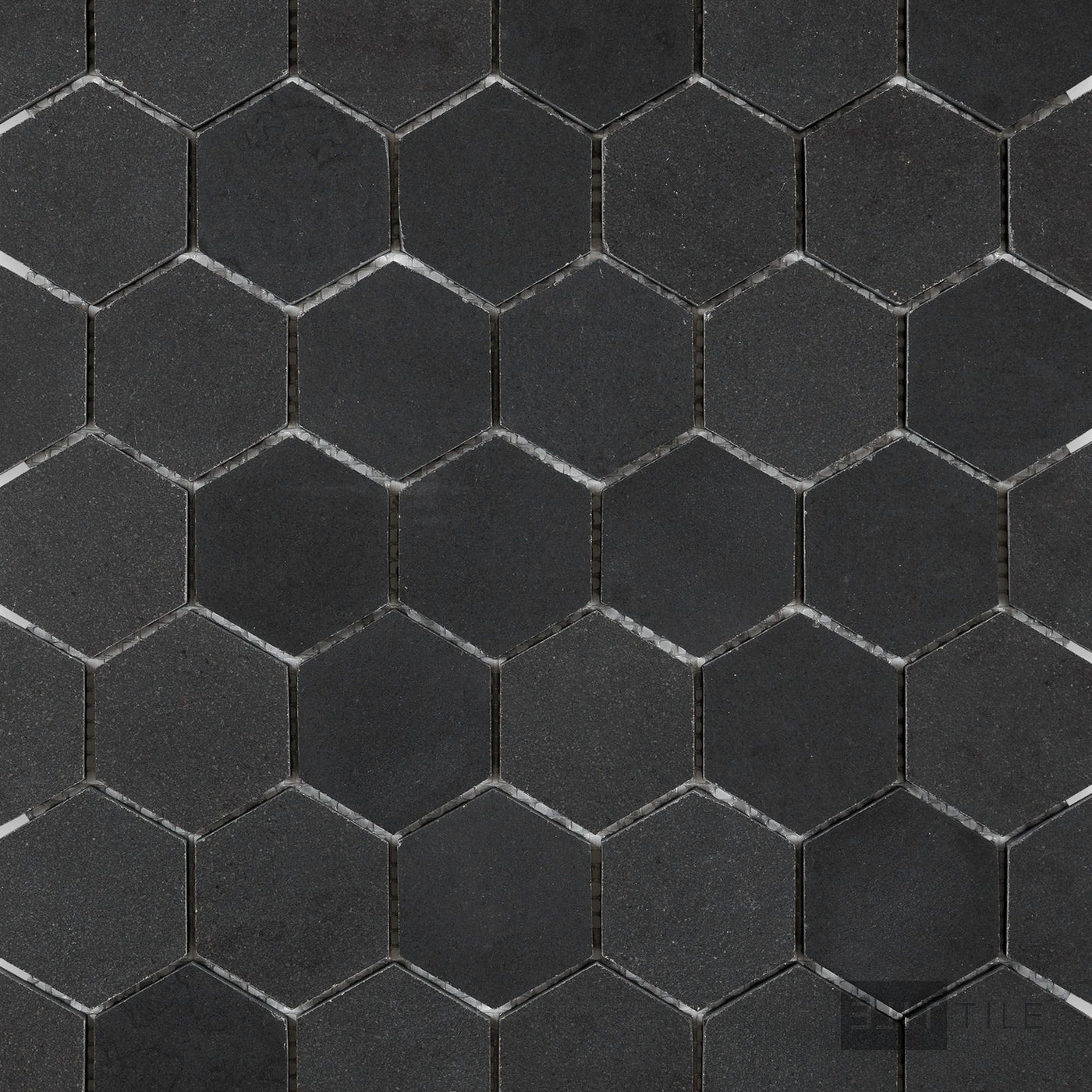 Basalt Black 2" Hexagon Honed Mosaic