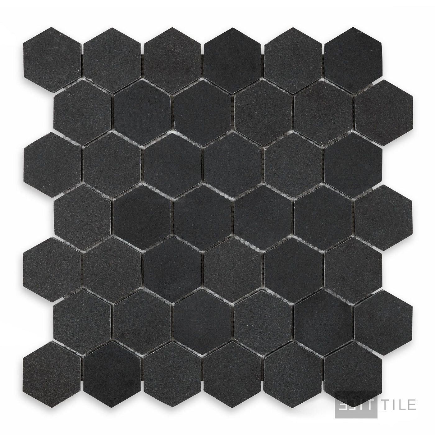 Basalt Black 2" Hexagon Honed Mosaic