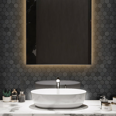 Basalt Black 2" Hexagon Honed Mosaic