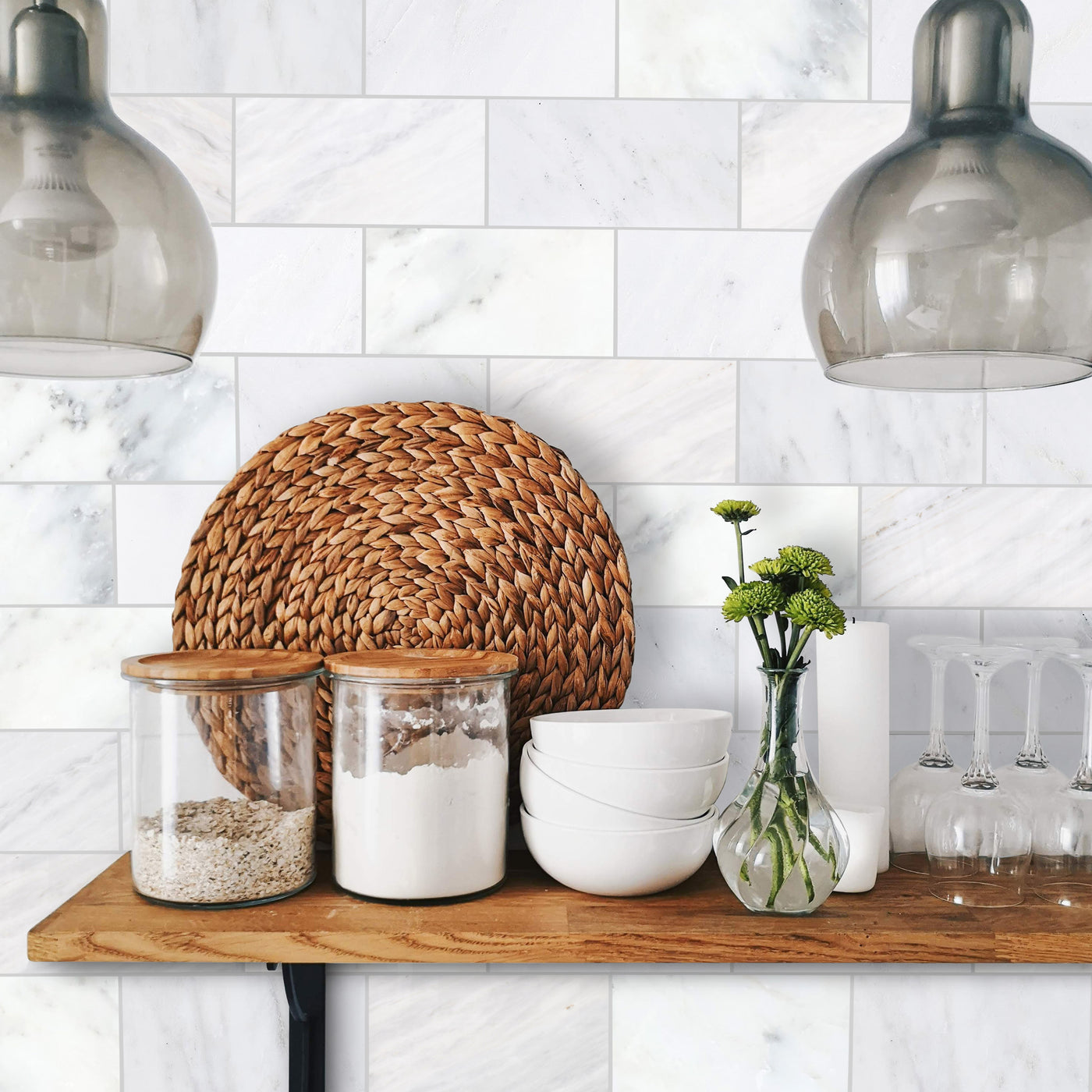 Oriental White Marble 3X6 Honed