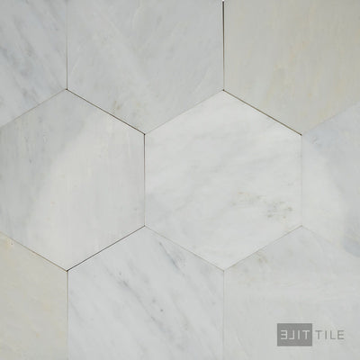 Oriental White Marble 6" Hexagon Honed