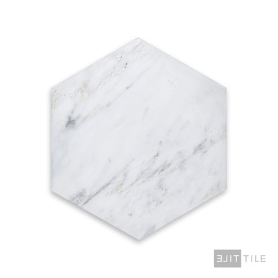 Oriental White Marble 6" Hexagon Honed