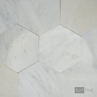 Oriental White Marble 6" Hexagon Polished