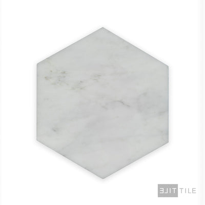 Oriental White Marble 6" Hexagon Polished