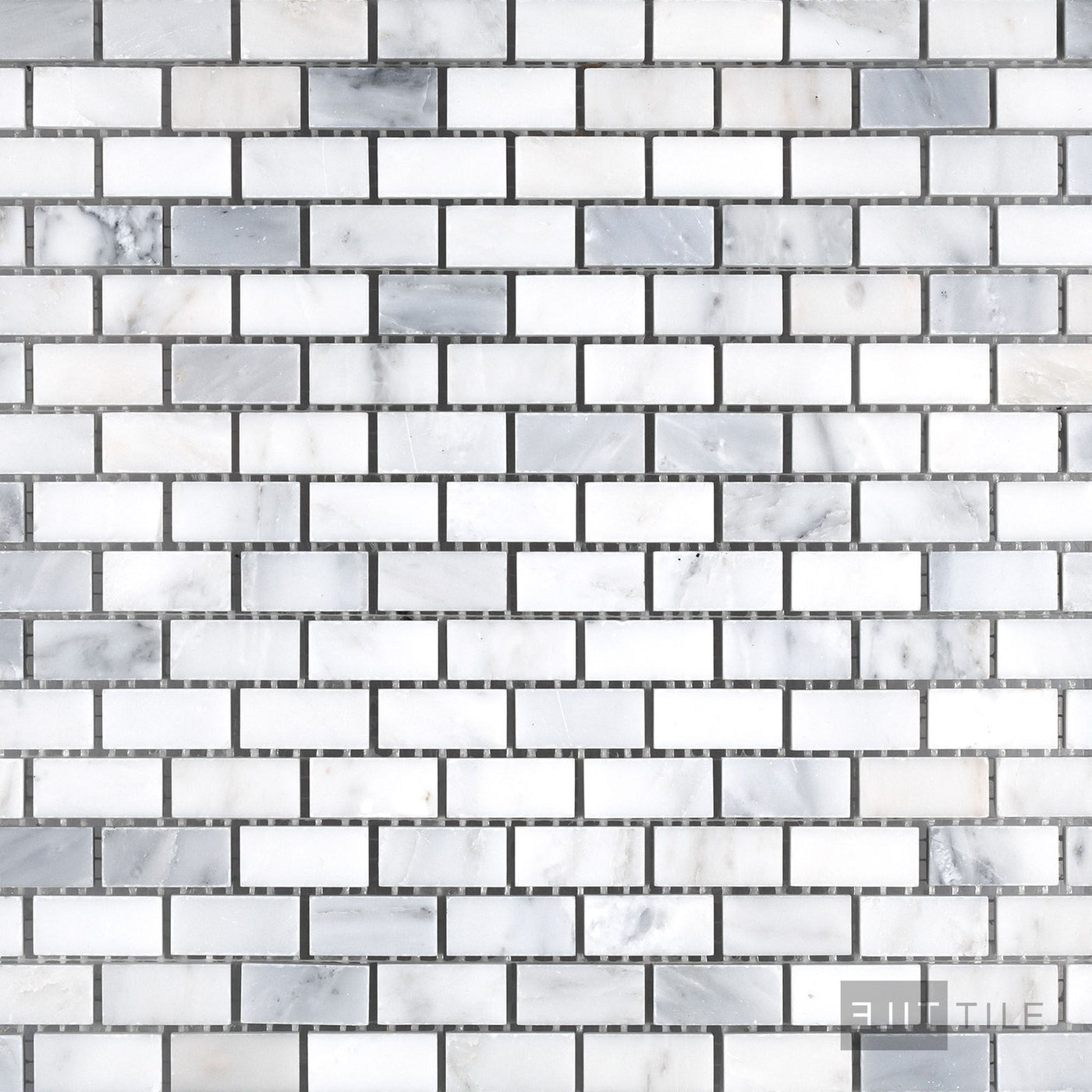 Oriental White Marble 5/8X1-1/4 Brick Honed Mosaic