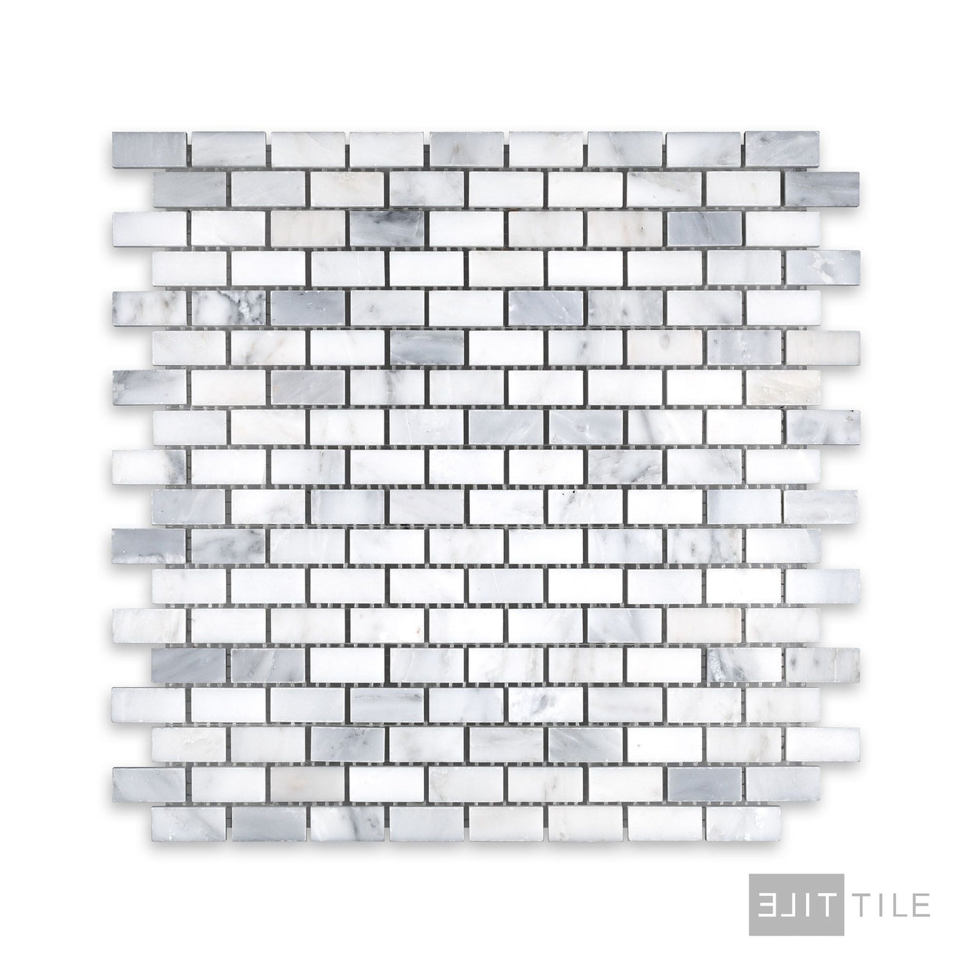Oriental White Marble 5/8X1-1/4 Brick Honed Mosaic
