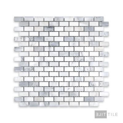 Oriental White Marble 5/8X1-1/4 Brick Honed Mosaic