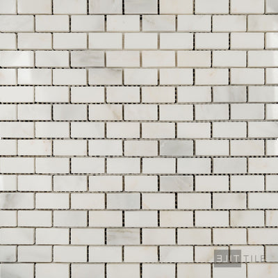Oriental White Marble 5/8X1-1/4 Brick Polished Mosaic