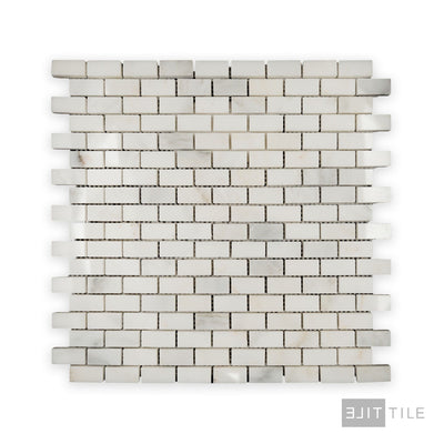 Oriental White Marble 5/8X1-1/4 Brick Polished Mosaic