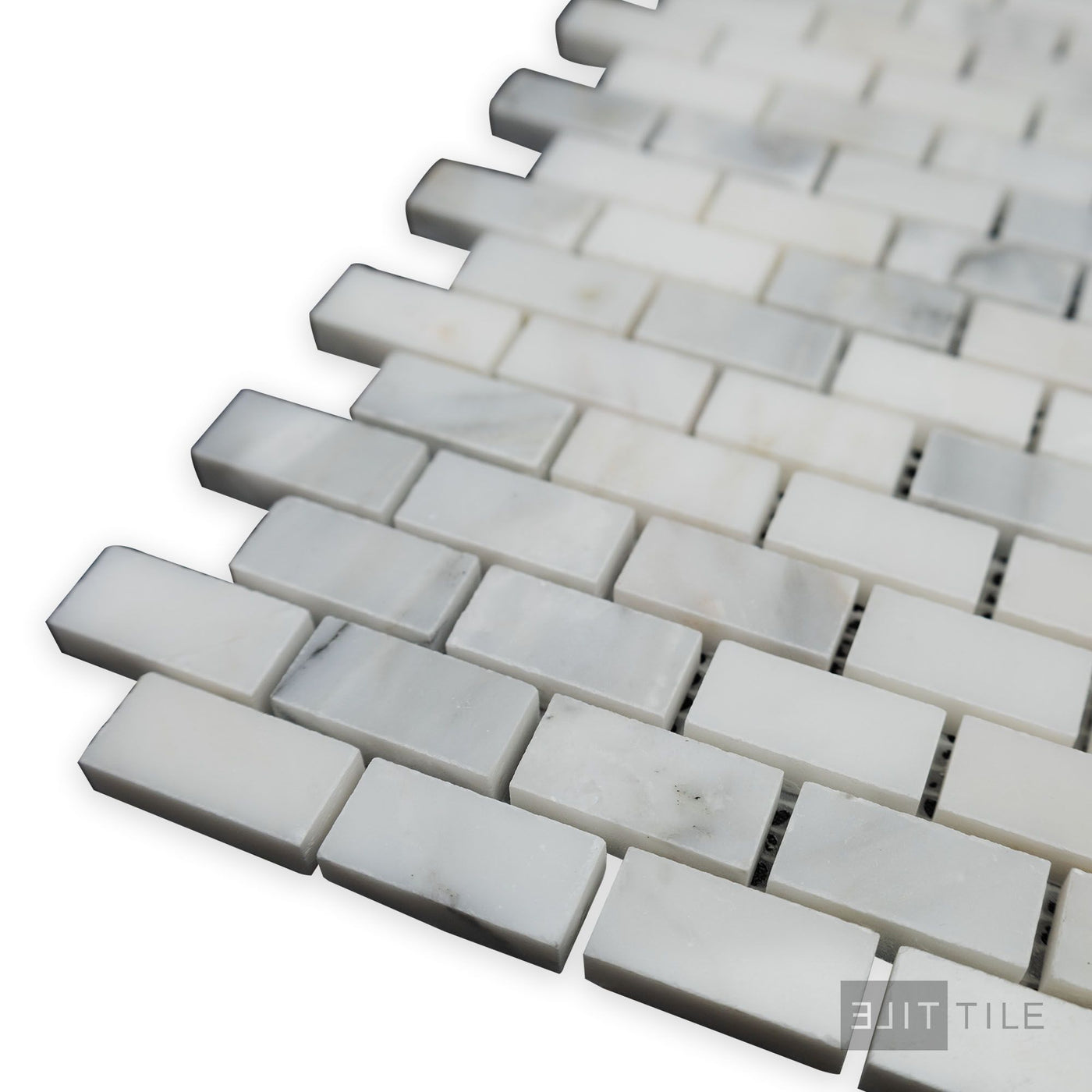 Oriental White Marble 5/8X1-1/4 Brick Polished Mosaic