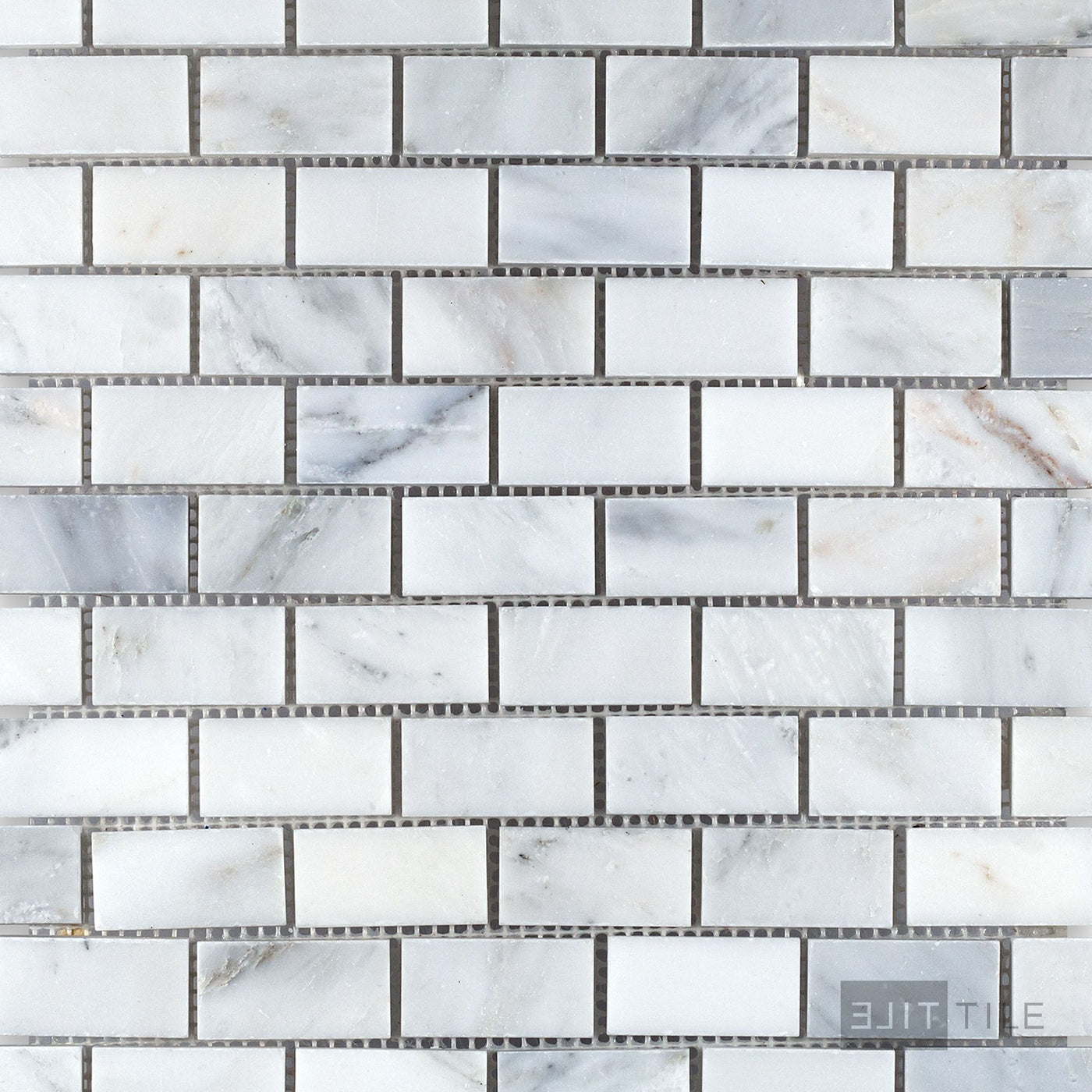 Oriental White Marble 1X2 Brick Honed Mosaic